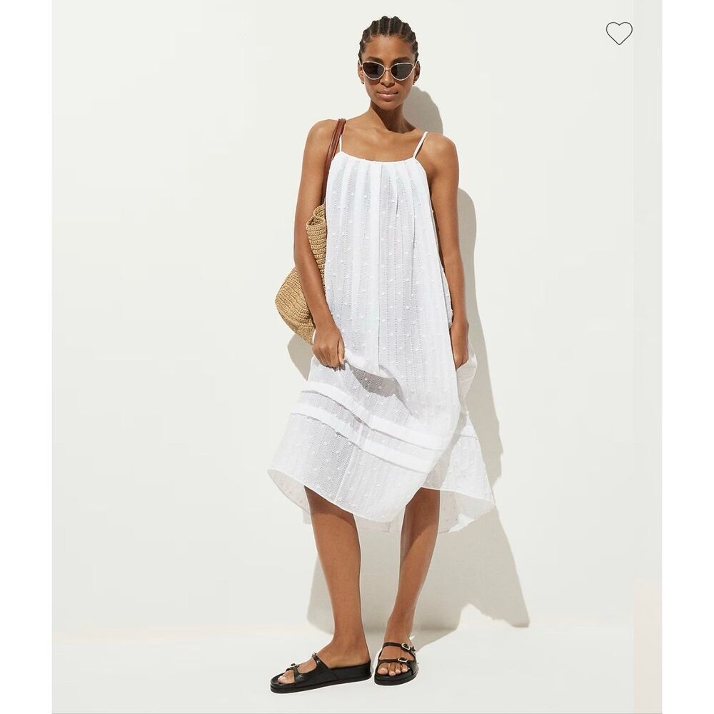 J. Crew White Midi Sundress